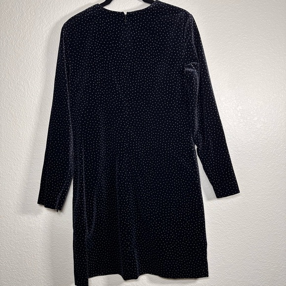 Theory Black Polkadot Mini Velvet Dress - Picture 7 of 8